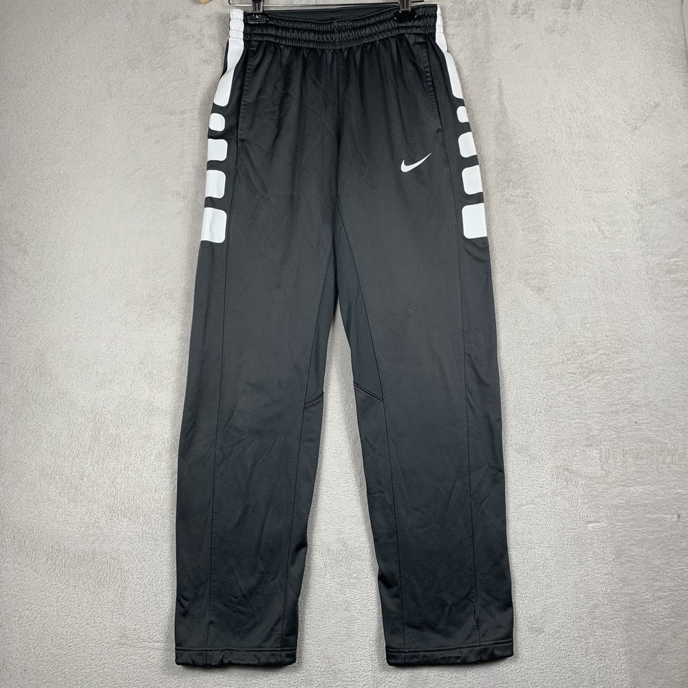 Nike Therma FIT Track Pants Mens Medium Gray Fleece Stripe Athletic Training